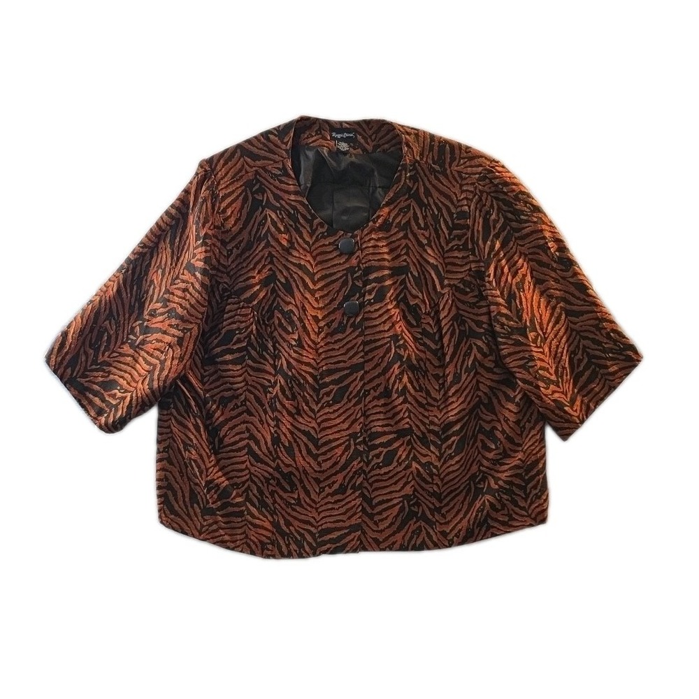 Vintage Tiger Striped Maggie Barnes Cardigan - Size 4X